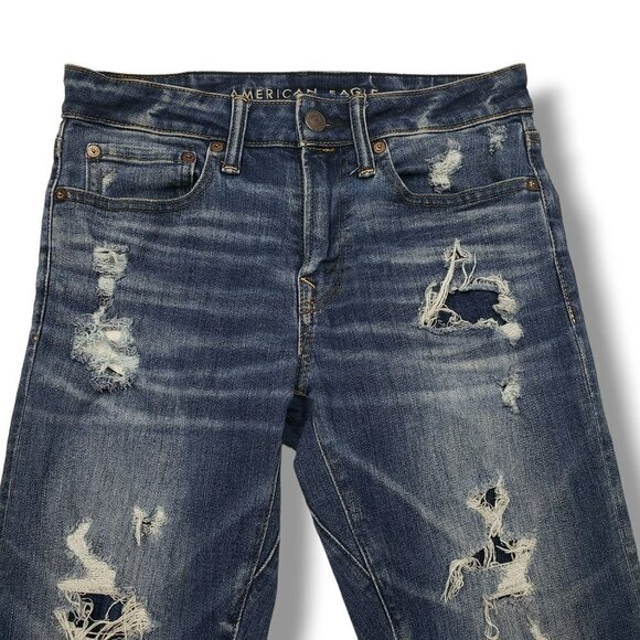 American Eagle Move Free‎ Athletic Fit Jeans Mens 28 x 30 Distressed Medium Wash - Picture 2 of 10